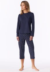Schiesser Shirt Dunkelblau - Mix+Relax für Damen, Größe S, 95 % Baumwolle, 5 % Elasthan