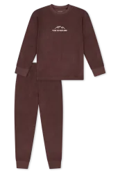 Schiesser Schlafanzug mit Bündchen Bordeaux - Nightwear für Jungen, Größe 4Y, 80 % Baumwolle, 20 % Polyester