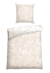 Schiesser Bettwäscheset 2-teilig Satin Beige/Weiss gemustert - SCHIESSER Home, Größe 135*200, 100 % Baumwolle