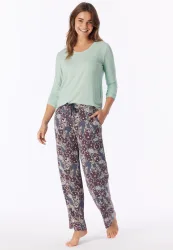 Schiesser Hose Bunt gemustert - Mix+Relax für Damen, Größe XS, 95 % Modal, 5 % Elasthan