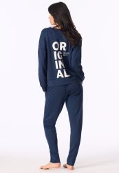 Schiesser Sweatshirt Dunkelblau - Mix+Relax für Damen, Größe S, 75 % Modal, 5 % Elasthan, 20 % Polyester