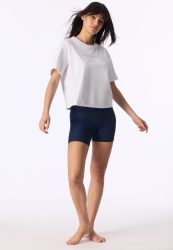 Schiesser T-Shirt Weiss - Mix+Relax für Damen, Größe XS, 100 % Baumwolle