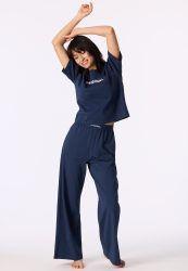 Schiesser Hose Dunkelblau - Mix+Relax für Damen, Größe S, 100 % Baumwolle