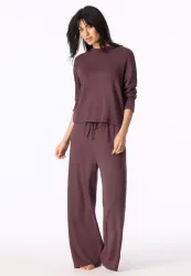 Schiesser Hose Bordeaux - Mix+Relax für Damen, Größe S, 65 % Viskose, 5 % Elasthan, 30 % Baumwolle