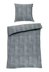 Schiesser Bettwäscheset 2-teilig Grau gemustert - SCHIESSER Home, Größe 135*200, 100 % Baumwolle