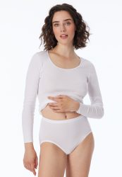 Schiesser High Waist Slip Feinripp Weiss - Luxury für Damen, Größe 4XL, 97 % Baumwolle, 3 % Elasthan