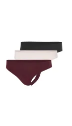 Schiesser String 3er-Pack Bordeaux/Beige/Schwarz - ADIDAS für Damen, Größe M, 76 % Polyamid, 24 % Elasthan
