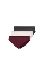 Schiesser Slip 3er-Pack Bordeaux/Beige/Schwarz - ADIDAS für Damen, Größe XS, 76 % Polyamid, 24 % Elasthan