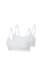Schiesser Bustier 2er-Pack Weiss - ADIDAS für Damen, Größe L, 5 % Elasthan, 48 % Modal, 47 % Baumwolle