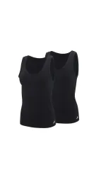 Schiesser Tank Top 2er-Pack Schwarz - ADIDAS für Damen, Größe L, 5 % Elasthan, 48 % Modal, 47 % Baumwolle