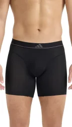 Schiesser Enge Boxershorts 2er-Pack Schwarz/Grau - ADIDAS für Herren, Größe L, 87 % Polyamid, 13 % Elasthan