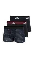 Schiesser Enge Boxershorts 3er-Pack Schwarz gemustert - ADIDAS für Herren, Größe L, 95 % Baumwolle, 5 % Elasthan