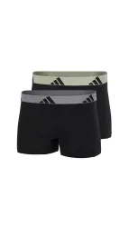 Schiesser Enge Boxershorts lang 2er-Pack Schwarz/Grün/Grau - ADIDAS für Herren, Größe L, 95 % Baumwolle, 5 % Elasthan