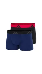 Schiesser Enge Boxershorts 2er-Pack Schwarz/Rot/Blau - ADIDAS für Herren, Größe XL, 95 % Baumwolle, 5 % Elasthan