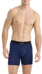 Schiesser Enge Boxershorts lang 3er-Pack Schwarz/Blau - ADIDAS für Herren, Größe M, 95 % Baumwolle, 5 % Elasthan