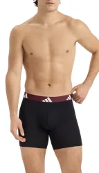 Schiesser Enge Boxershorts lang 3er-Pack Schwarz gemustert - ADIDAS für Herren, Größe XL, 95 % Baumwolle, 5 % Elasthan