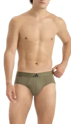 Schiesser Slip 2er-Pack Schwarz/Oliv - ADIDAS für Herren, Größe S, 95 % Baumwolle, 5 % Elasthan