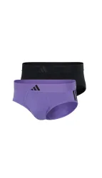 Schiesser Slip 2er-Pack Schwarz/Lila - ADIDAS für Herren, Größe L, 95 % Baumwolle, 5 % Elasthan