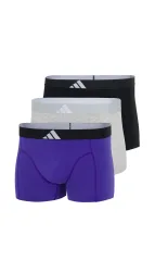 Schiesser Enge Boxershorts 3er-Pack Schwarz/Lila/Grau - ADIDAS für Herren, Größe XL, 95 % Baumwolle, 5 % Elasthan