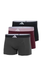 Schiesser Enge Boxershorts 3er-Pack Bordeaux/Schwarz/Grau- ADIDAS für Herren, Größe S, 95 % Baumwolle, 5 % Elasthan