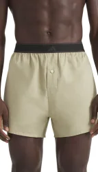 Schiesser Boxershorts mit Knopfleiste 2er-Pack Oliv/Khaki - ADIDAS für Herren, Größe M, 100 % Baumwolle