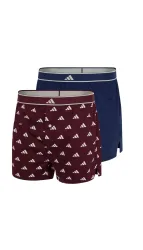 Schiesser Boxershorts mit Knopfleiste 2er-Pack Blau/Bordeaux - ADIDAS für Herren, Größe XL, 100 % Baumwolle