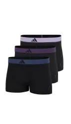 Schiesser Enge Boxershorts 3er-Pack Schwarz/Lila/Blau - ADIDAS für Herren, Größe XL, 85 % Polyester, 15 % Elasthan
