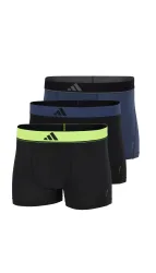 Schiesser Enge Boxershorts lang 3er-Pack Blau/Schwarz - ADIDAS für Herren, Größe XL, 85 % Polyester, 15 % Elasthan