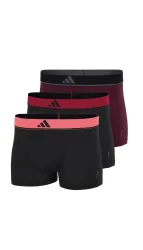 Schiesser Enge Boxershorts 3er-Pack Schwarz/Bordeaux - ADIDAS für Herren, Größe M, 85 % Polyester, 15 % Elasthan