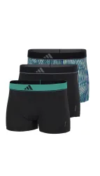 Schiesser Enge Boxershorts 3er-Pack Schwarz/Petrol - ADIDAS für Herren, Größe L, 85 % Polyester, 15 % Elasthan