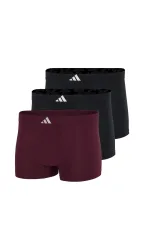 Schiesser Enge Boxershorts lang 3er-Pack Bordeaux/Schwarz - ADIDAS für Herren, Größe S, 93 % Polyester, 7 % Elasthan