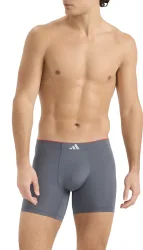 Schiesser Enge Boxershorts lang 3er-Pack Schwarz/Grau - ADIDAS für Herren, Größe XL, 93 % Polyester, 7 % Elasthan