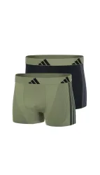 Schiesser Enge Boxershorts 2er-Pack Grün/Schwarz - ADIDAS für Herren, Größe L, 62 % Polyamid, 28 % Polyester, 10 % Elasthan