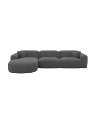 4-Sitzer Design Ecksofa „Aras“ mit Bouclé-Bezug Bouclé Graphit BLOOMINGLOFT Collection