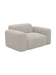 Design Loungesessel „Aras“ mit Bouclé-Bezug Bouclé Toffee BLOOMINGLOFT Collection