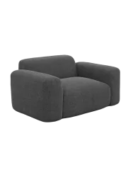 Design Loungesessel „Aras“ mit Strukturstoff-Bezug Strukturstoff Anthrazit BLOOMINGLOFT Collection