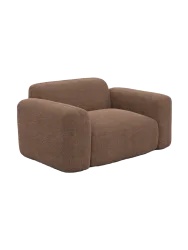 Design Loungesessel „Aras“ mit Strukturstoff-Bezug Strukturstoff Braun BLOOMINGLOFT Collection