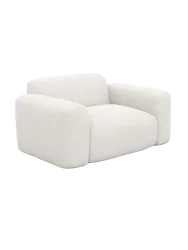 Design Loungesessel „Aras“ mit Strukturstoff-Bezug Strukturstoff Weiss BLOOMINGLOFT Collection