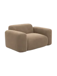 Design Loungesessel „Aras“ mit Samtbezug Samtbezug Braun BLOOMINGLOFT Collection