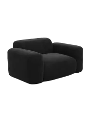 Design Loungesessel „Aras“ mit Samtbezug Samtbezug Schwarz BLOOMINGLOFT Collection