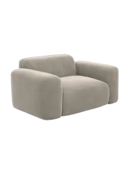 Design Loungesessel „Aras“ mit Samtbezug Samtbezug Beige dunkel BLOOMINGLOFT Collection