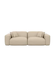 2-Sitzer Design Echtleder Sofa „Aras“ Echtleder Beige BLOOMINGLOFT Collection