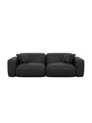 2-Sitzer Design Echtleder Sofa „Aras“ Echtleder Schwarz BLOOMINGLOFT Collection