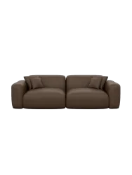 2-Sitzer Design Echtleder Sofa „Aras“ Echtleder Dark Brown BLOOMINGLOFT Collection