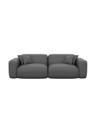 2-Sitzer Design Echtleder Sofa „Aras“ Echtleder Dark Grey BLOOMINGLOFT Collection