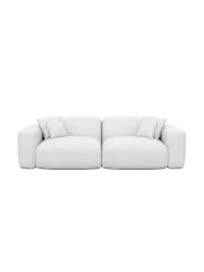 2-Sitzer Design Echtleder Sofa „Aras“ Echtleder Weiss BLOOMINGLOFT Collection