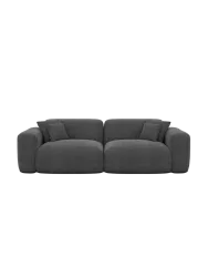 2-Sitzer Design Sofa „Aras“ mit Strukturstoff-Bezug Strukturstoff Anthrazit BLOOMINGLOFT Collection