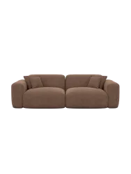 2-Sitzer Design Sofa „Aras“ mit Strukturstoff-Bezug Strukturstoff Braun BLOOMINGLOFT Collection