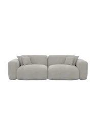 2-Sitzer Design Sofa „Aras“ mit Strukturstoff-Bezug Strukturstoff Hellgrau BLOOMINGLOFT Collection