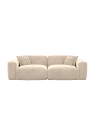 2-Sitzer Design Sofa „Aras“ mit Samtbezug Samtbezug Cream BLOOMINGLOFT Collection